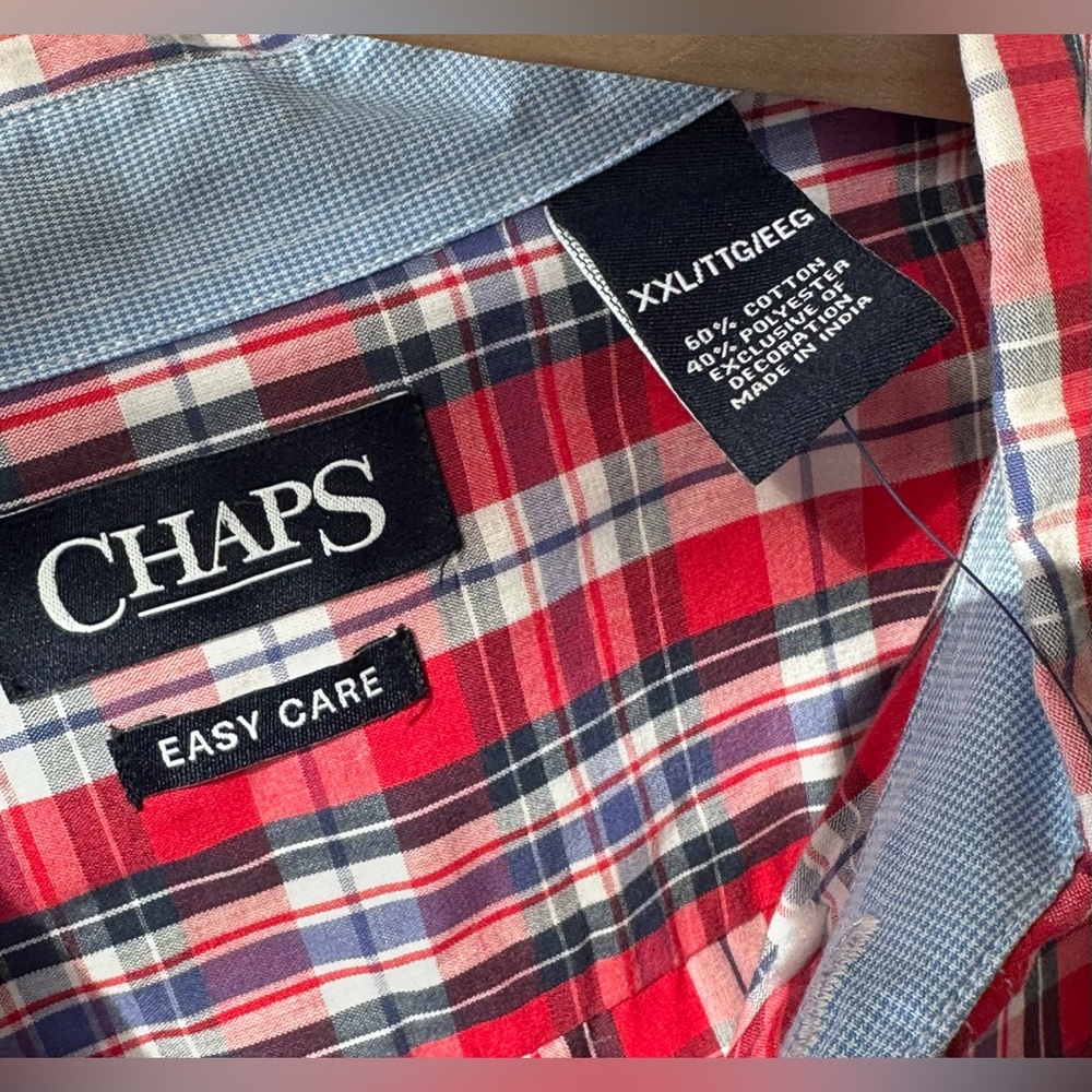 ✨NWT✨Chaps Ralph Lauren Men's 2XL Short Sleeve Shirt Button Down Plaid - Picture 3 of 10